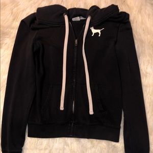 Victoria’s Secret pink black &white hoodie jacket